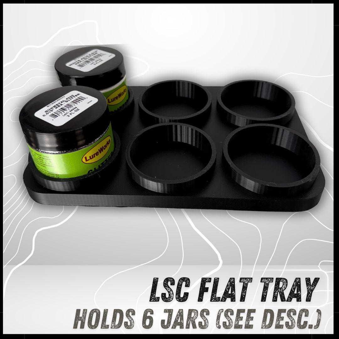 LSC LW Flat Tray (6 Jar) (2oz 0.015 LW Flake Jars)