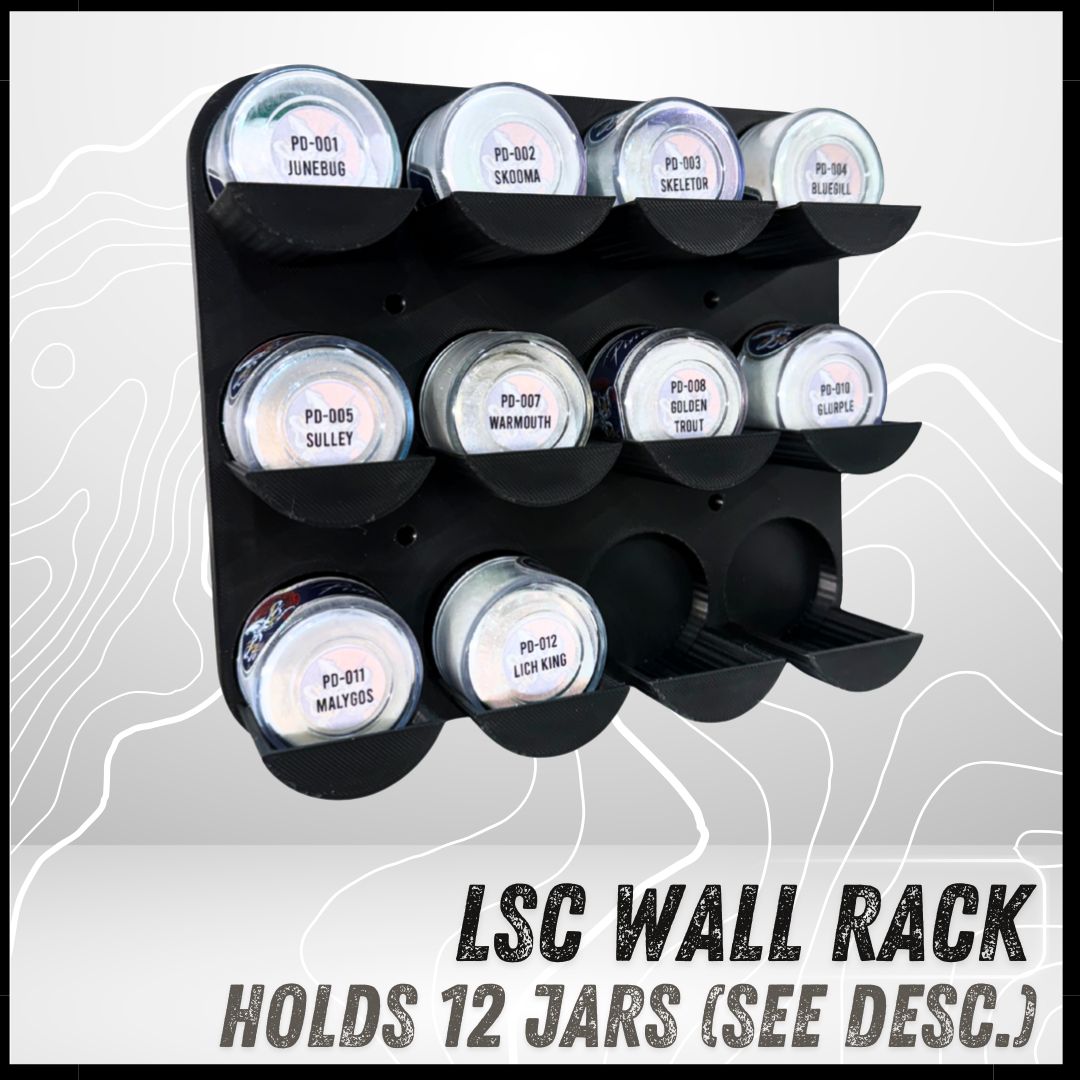 LSC 8BIT Wall Rack (12 Jar) (See Description For Sizing)