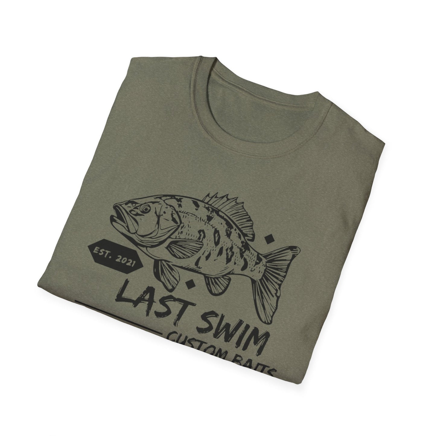 Last Swim Smallmouth Tee (Heather Green/Black)