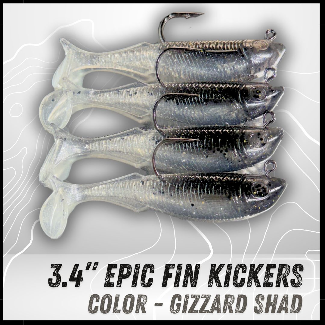 4PK 3.4" Fin Kicker Swimbaits
