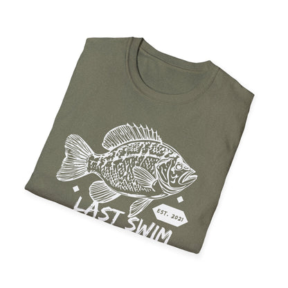 Last Swim Crappie Tee (Heather Green/White)