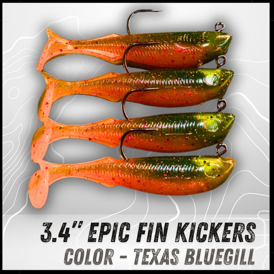 4PK 3.4" Fin Kicker Swimbaits