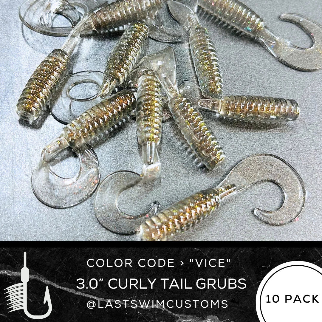 10PK 3.00” Epic Curly Tail Grubs